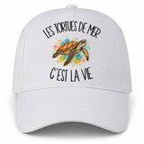 Casquette Blanche Les tortues de mer c'est la vie