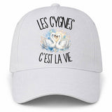 Casquette Blanche Les cygnes c'est la vie