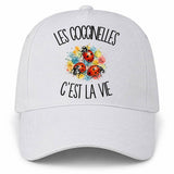Casquette Blanche Les coccinelles c'est la vie
