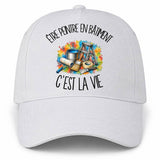 Casquette Blanche Être peintre en bâtiment c'est la vie