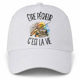 Casquette Blanche Être pêcheur c'est la vie