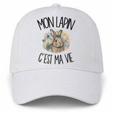 Casquette Blanche Mon lapin c'est ma vie