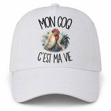 Casquette Blanche Mon coq c'est ma vie