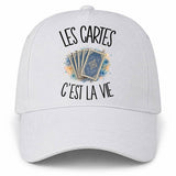 Casquette Blanche Les cartes c'est la vie