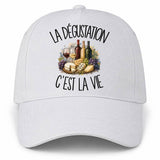 Casquette Blanche La dégustation c'est la vie