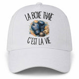 Casquette Blanche La boxe thaïe c'est la vie