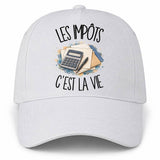 Casquette Blanche Les impôts c'est la vie