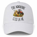 Casquette Blanche Être agricultrice c'est la vie