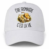 Casquette Blanche Être fromagère c'est la vie