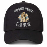 Casquette Noire Mon Cocker Américain c'est ma vie