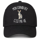 Casquette Noire Mon Cornish Rex c'est ma vie