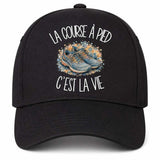 Casquette Noire La course à pied c'est la vie