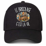 Casquette Noire Le bricolage c'est la vie