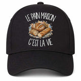 Casquette Noire Le pain maison c'est la vie