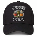 Casquette Noire Les conserves c'est la vie