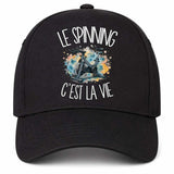 Casquette Noire Le spinning c'est la vie