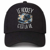 Casquette Noire Le hockey c'est la vie