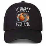 Casquette Noire Le basket c'est la vie