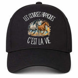 Casquette Noire Les courses hippiques c'est la vie