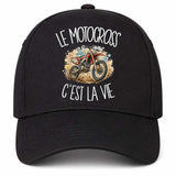 Casquette Noire Le motocross c'est la vie