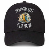 Casquette Noire Mon perroquet c'est ma vie