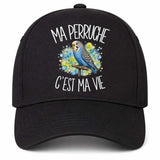 Casquette Noire Ma perruche c'est ma vie