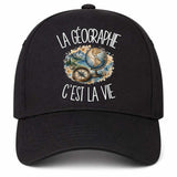 Casquette Noire La géographie c'est la vie