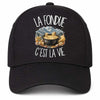 Casquette Noire La fondue c'est la vie