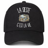 Casquette Noire La sieste c'est la vie