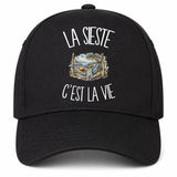 Casquette Noire La sieste c'est la vie