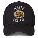 Casquette Noire Le sauna c'est la vie