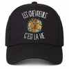Casquette Noire Les chevreuils c'est la vie