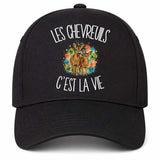 Casquette Noire Les chevreuils c'est la vie