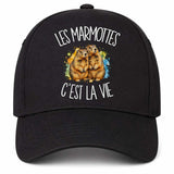 Casquette Noire Les marmottes c'est la vie