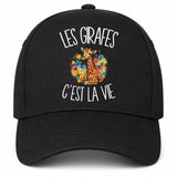 Casquette Noire Les girafes c'est la vie