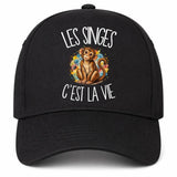 Casquette Noire Les singes c'est la vie