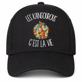 Casquette Noire Les kangourous c'est la vie