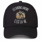 Casquette Noire Les ratons laveurs c'est la vie