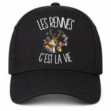 Casquette Noire Les rennes c'est la vie