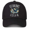 Casquette Noire Les baleines c'est la vie