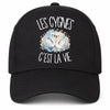 Casquette Noire Les cygnes c'est la vie