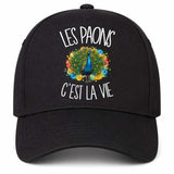 Casquette Noire Les paons c'est la vie
