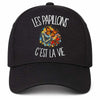 Casquette Noire Les papillons c'est la vie