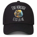 Casquette Noire Être horloger c'est la vie