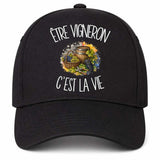 Casquette Noire Être vigneron c'est la vie