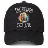 Casquette Noire Être steward c'est la vie