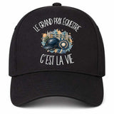 Casquette Noire Le grand prix équestre c'est la vie