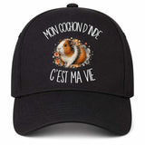 Casquette Noire Mon cochon d'Inde c'est ma vie
