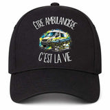 Casquette Noire Être ambulancière c'est la vie