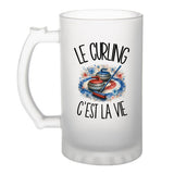 Verre à Bière Le curling c'est la vie
